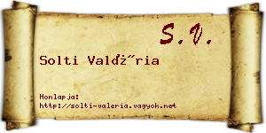 Solti Valéria névjegykártya