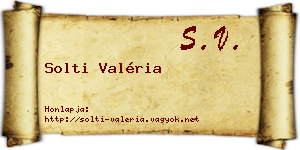 Solti Valéria névjegykártya